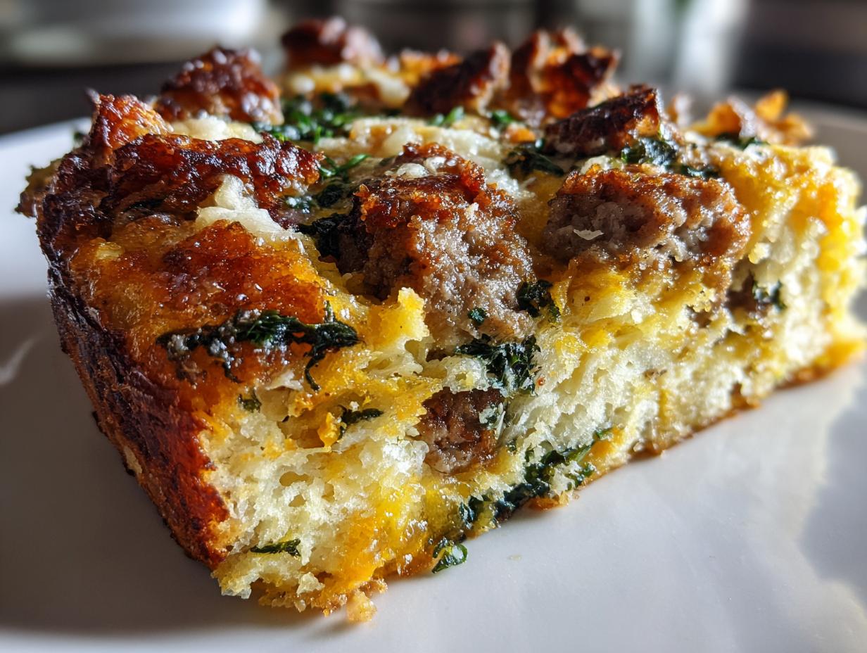 Strata with Sausage and Greens