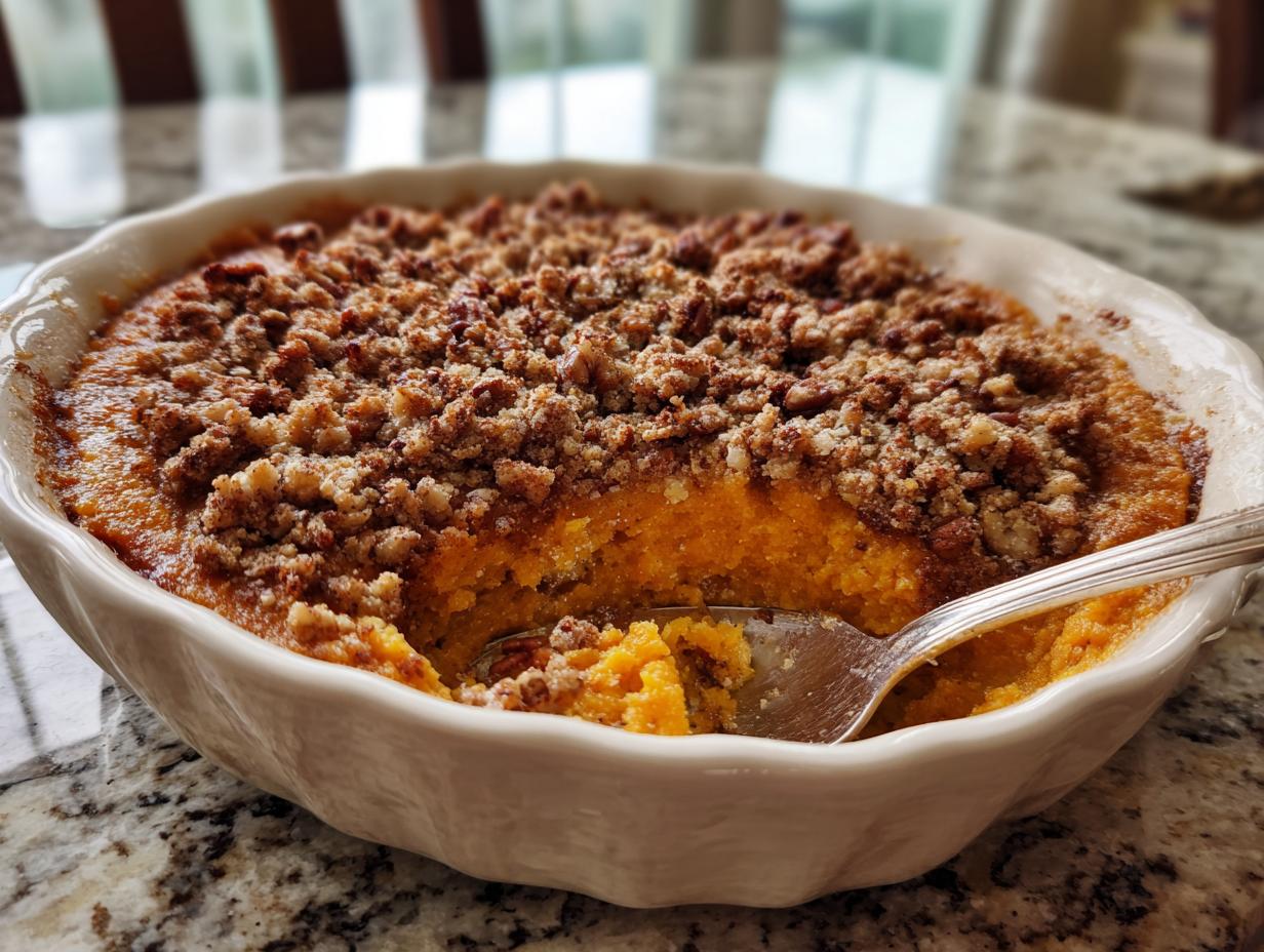Sweet Potato Casserole with Pecan Streusel (Family Favorite Thanksgiving Side) - HIDDEN RECIPE - detail 1