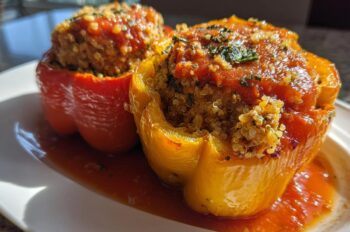 Tempeh Sausage Stuffed Peppers
