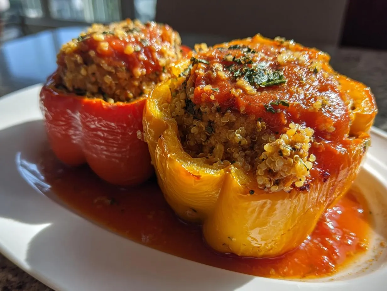Tempeh Sausage Stuffed Peppers