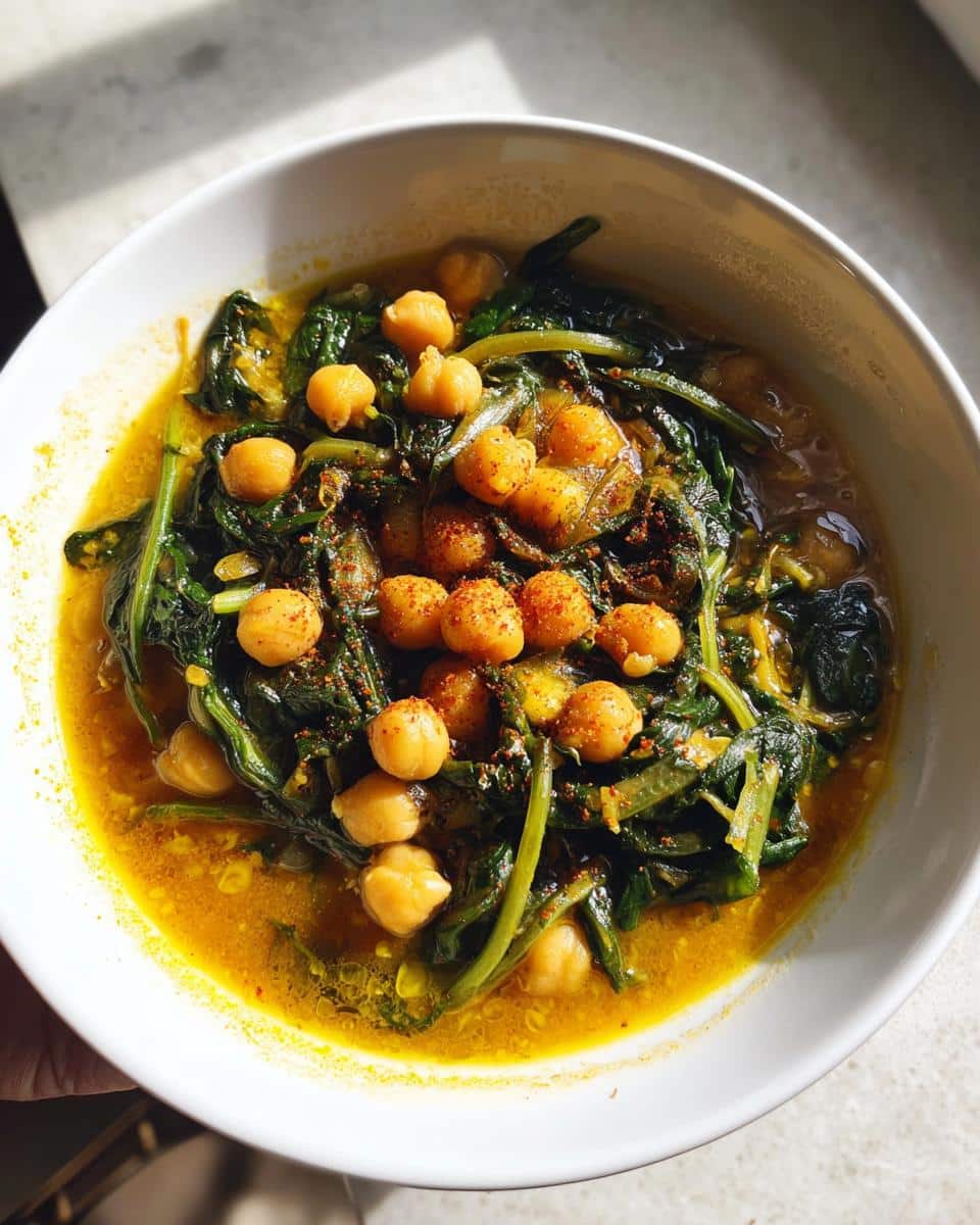 Chickpea and spinach stew - detail 1