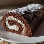 Chocolate yule log cake vegan