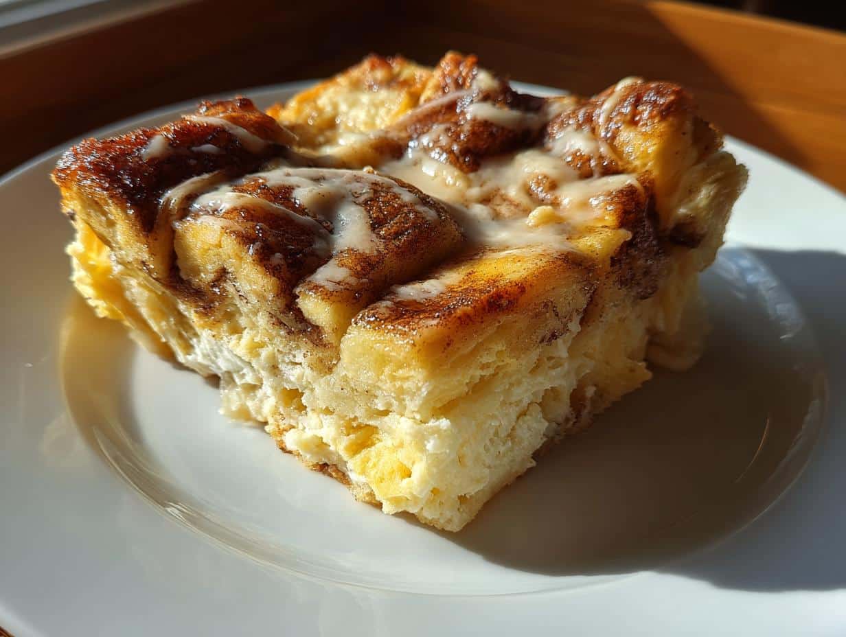 Cinnamon roll bread pudding