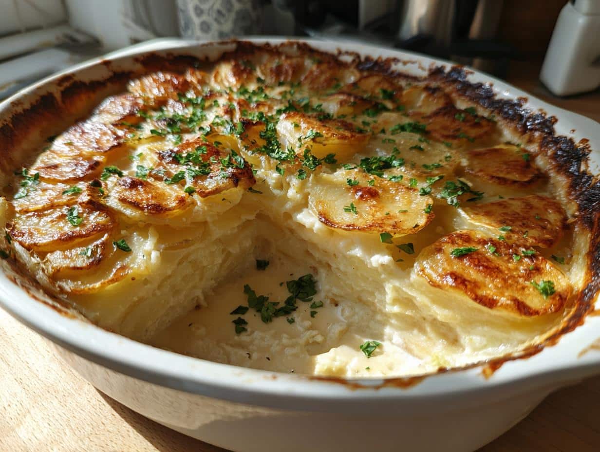 Creamy vegan scalloped potatoes