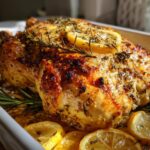 Lemon rosemary roasted whole chicken