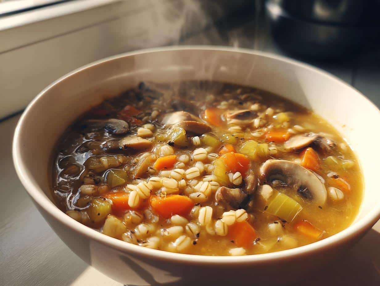 Mushroom barley soup