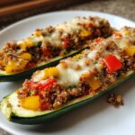 Quinoa stuffed zucchini boats