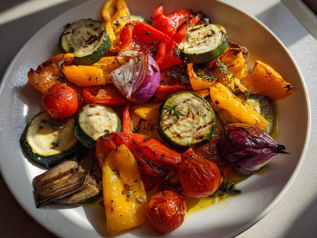 Rainbow roasted vegetable platter