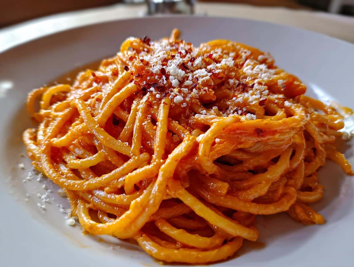 Roasted red pepper pasta