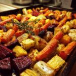 Roasted root vegetables tray