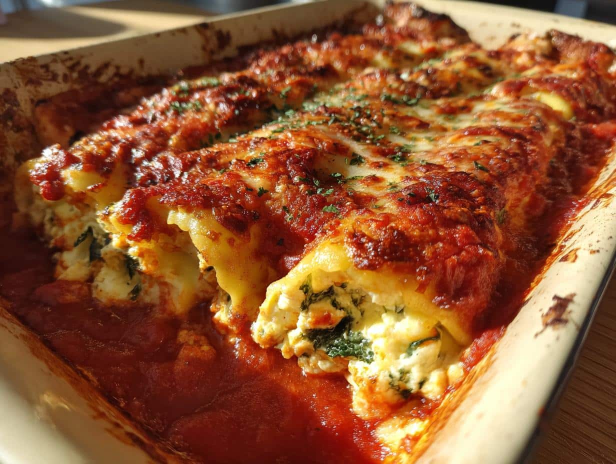 Spinach and ricotta cannelloni