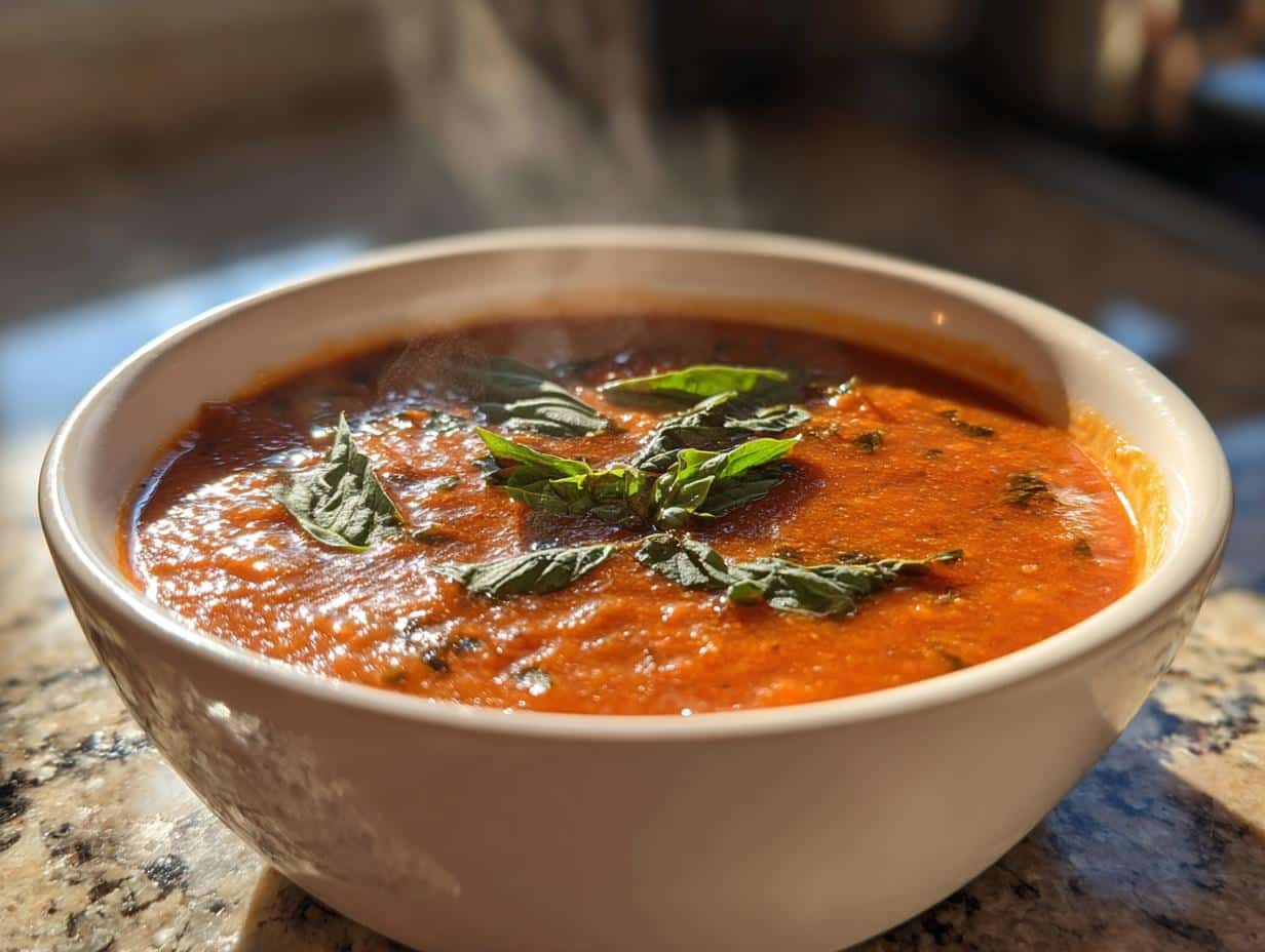 Tomato basil soup roasted