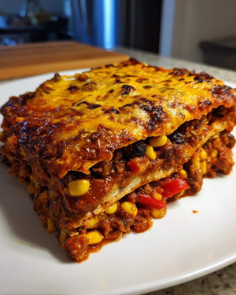 Vegan enchilada bake - detail 1