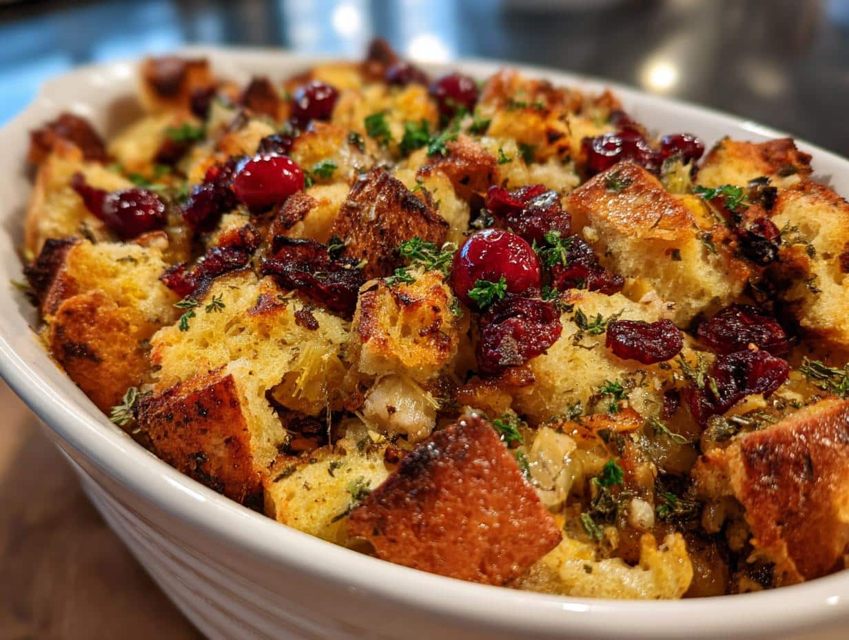 Vegan stuffing with cranberries