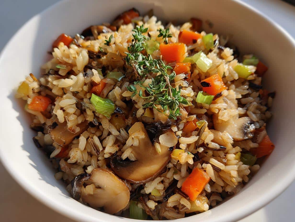 Vegan wild rice pilaf