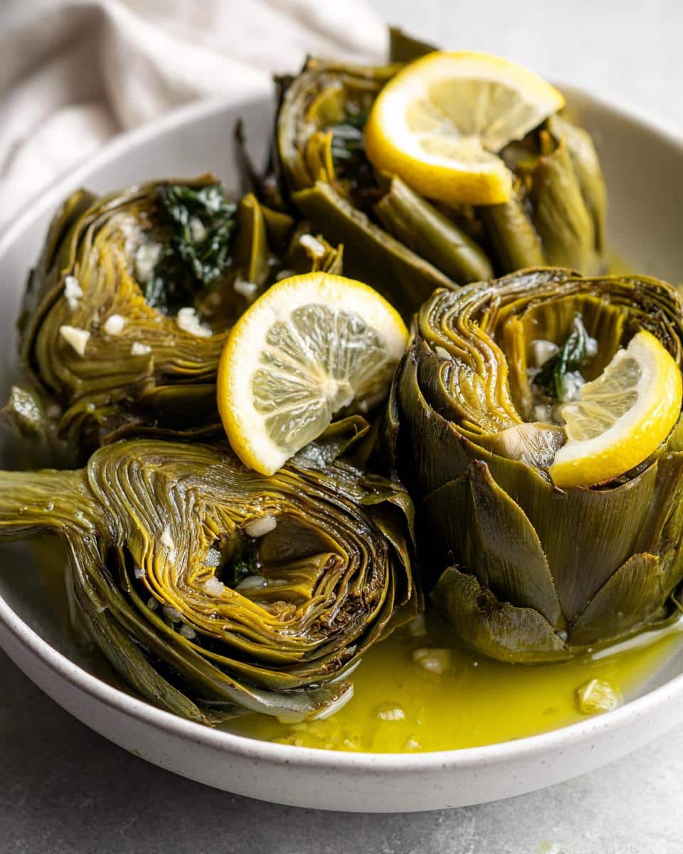 Healthy Crockpot Artichokes - detail 1