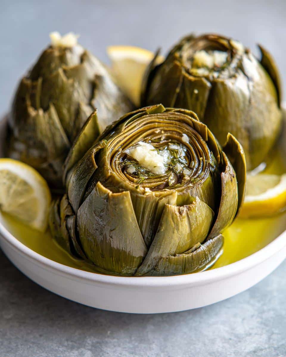Healthy Crockpot Artichokes - detail 2