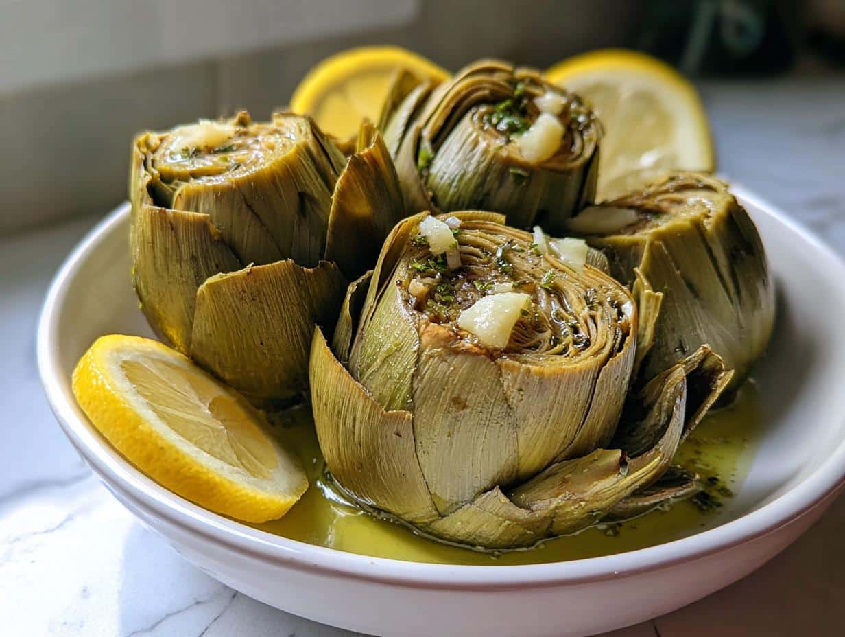 Healthy Crockpot Artichokes