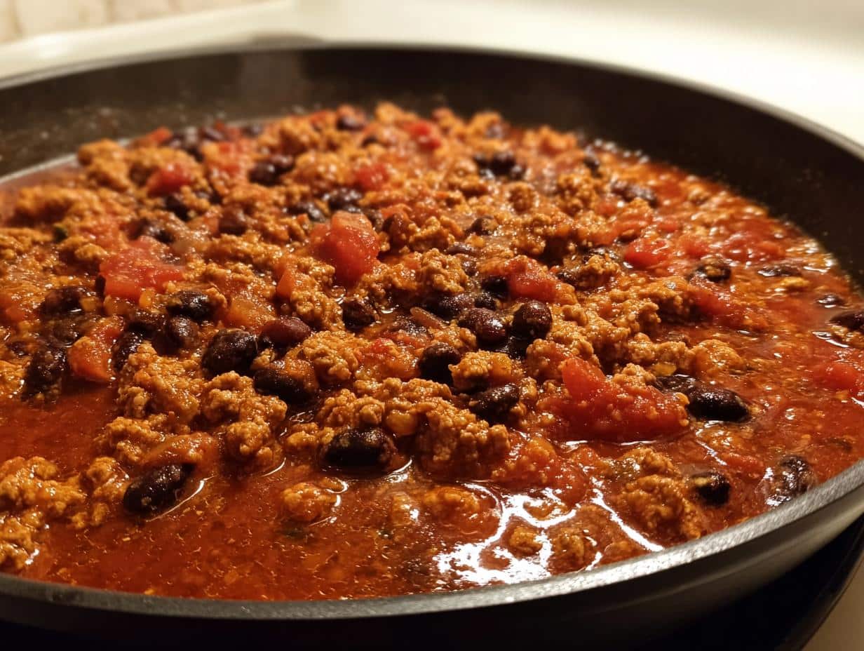 Sloppy Ground Turkey Bean Skillet