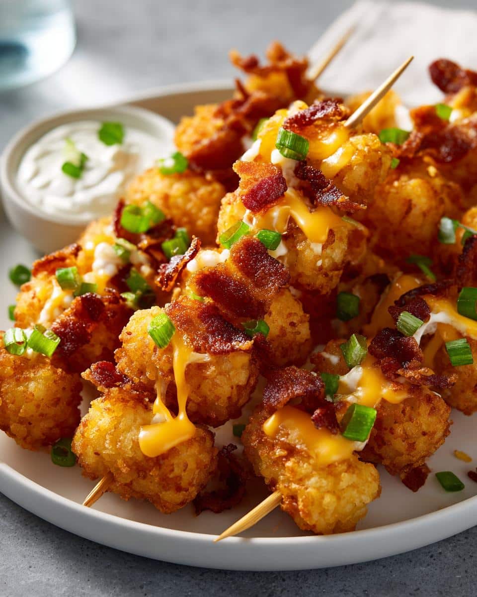 Super Bowl Tater Tot Skewers - detail 1