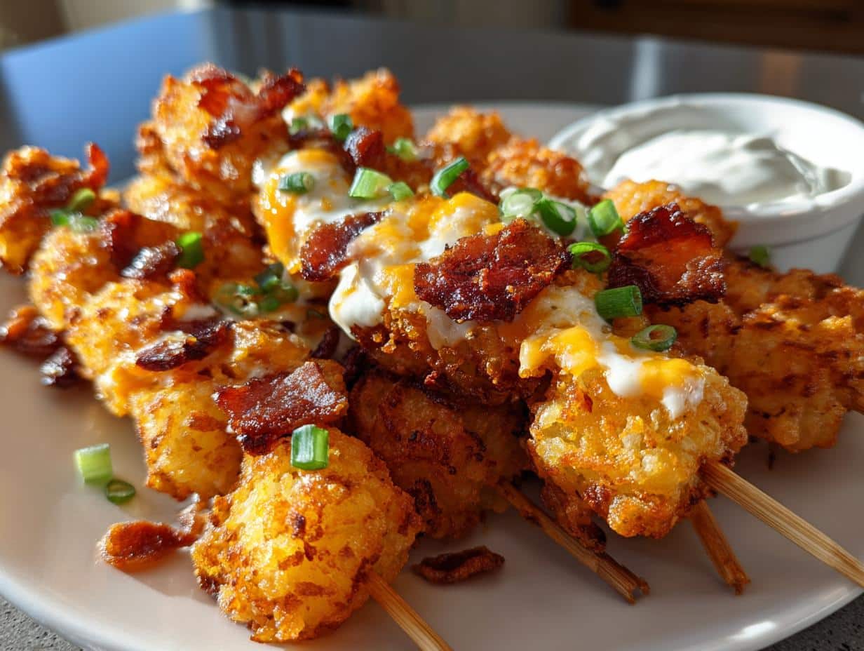 Super Bowl Tater Tot Skewers