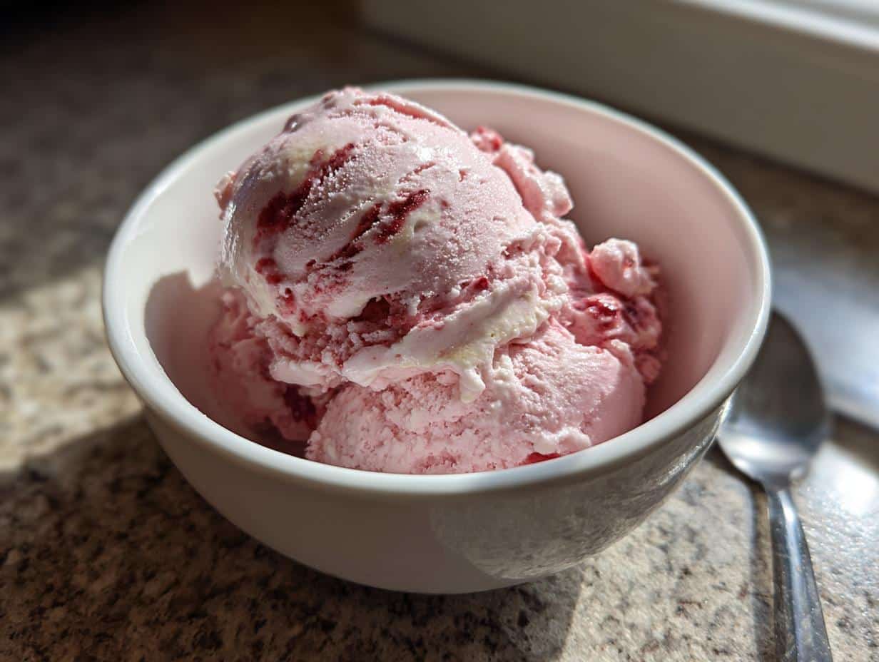 Rhubarb Berry No Churn Ice Cream - detail 1
