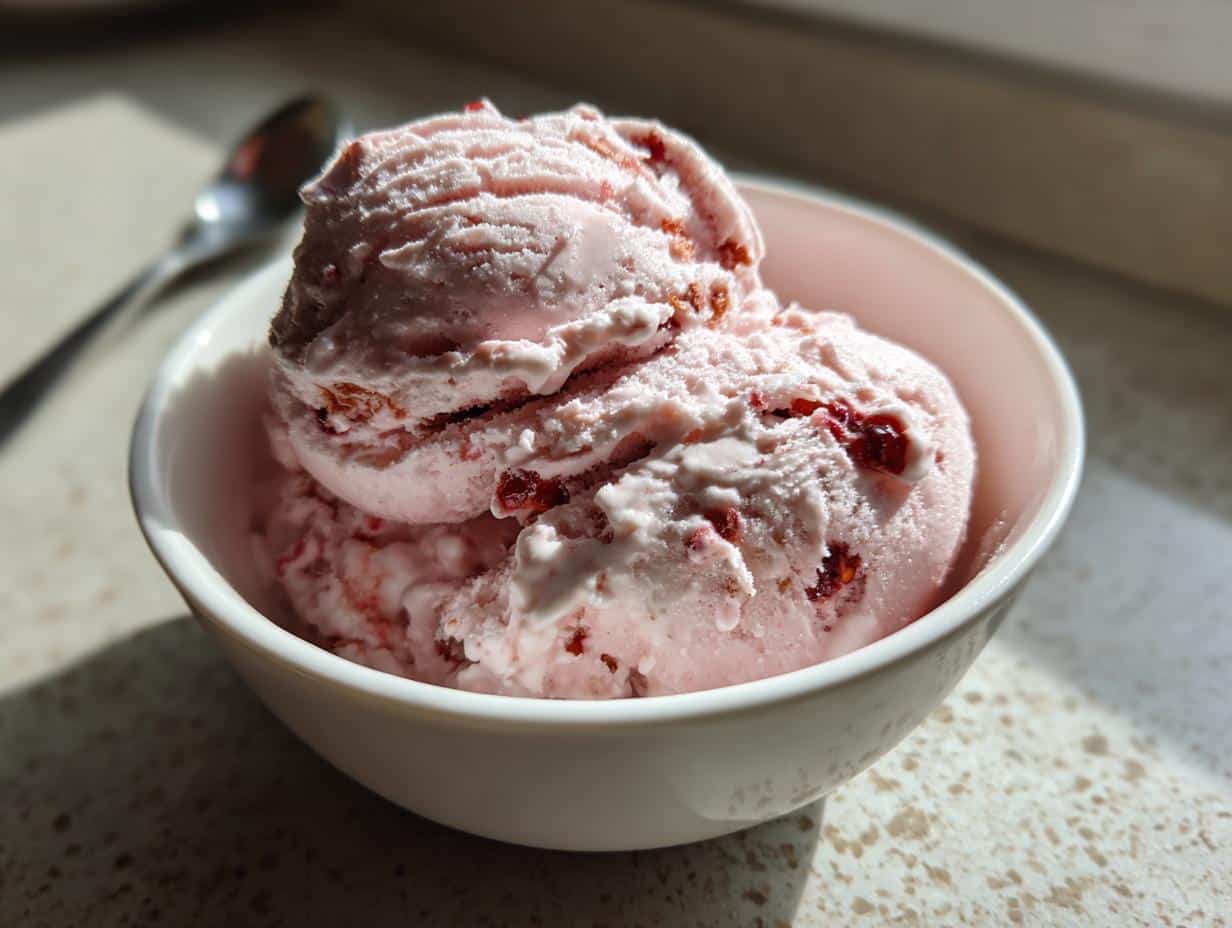 Rhubarb Berry No Churn Ice Cream